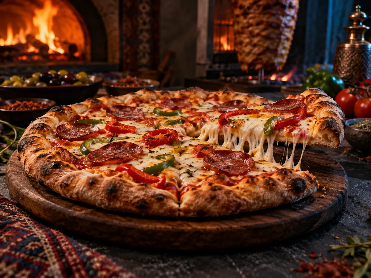 Pizza aus dem Ofen